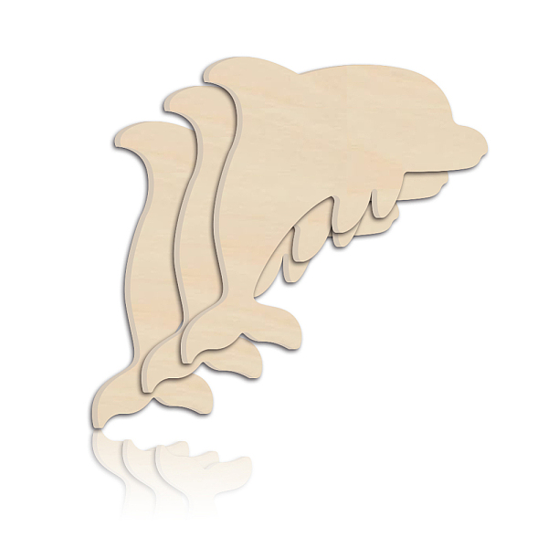 

PandaHall Wood Wall Art Decorations, Home Hanging Ornaments, Dolphin Pattern, 194x197mm Wood Dolphin