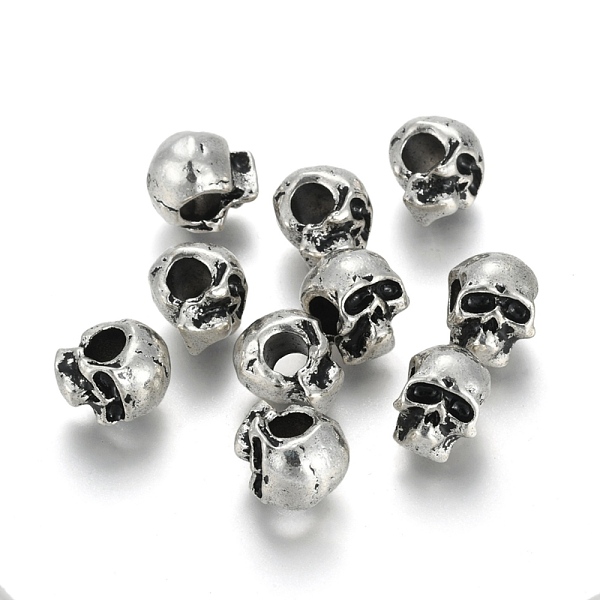 

PandaHall Tibetan Style Alloy European Beads, Large Hole Pendants, Cadmium Free & Lead Free, Skull, Antique Silver, 13x10x11mm, Hole: 5mm...