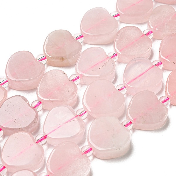 

PandaHall Natural Rose Quartz Beads Strands, with Seed Beads, Heart, 15.5~16x16x5.5~6.5mm, Hole: 1.2mm, about 20pcs/strand, 15.04 inch...