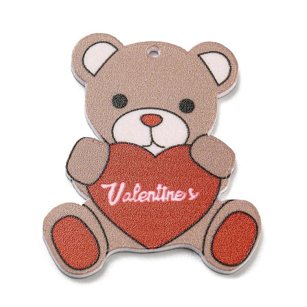

PandaHall Acrylic Pendants, Bear, Tan, 38x32x2mm, Hole: 1.5mm Acrylic Bear Orange