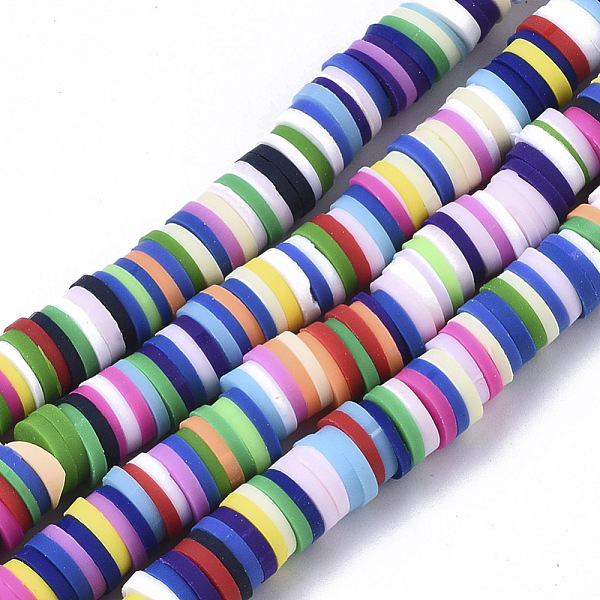 

PandaHall Handmade Polymer Clay Beads Strands, for DIY Jewelry Crafts Supplies, Heishi Beads, Disc/Flat Round, Mixed Color, 6x0.5~1mm, Hole..., Multicolor