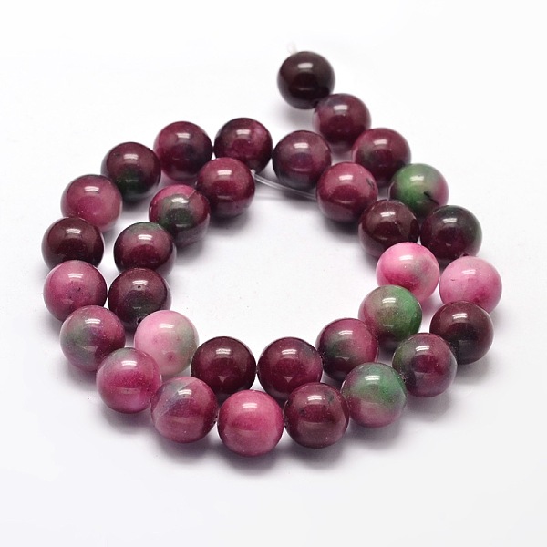 

PandaHall Dyed Natural Malaysia Jade Round Bead Strands, Imitated Tourmaline, 10mm, Hole: 1mm, about 37pcs/strand, 15.5 inch Malaysia Jade...