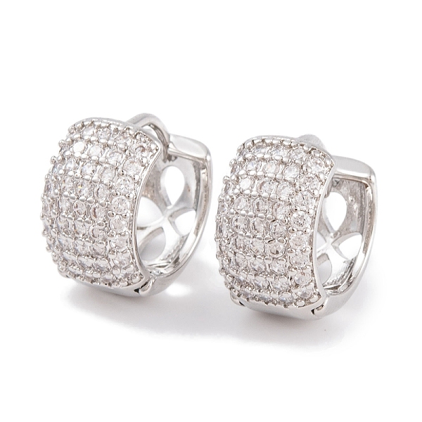 

PandaHall Rack Plating Brass Cubic Zirconia Earrings, Cadmium Free & Lead Free, Long-Lasting Plated, Chunky CZ Shape, Hoop Earrings..., Clear