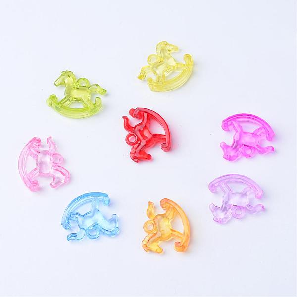 

PandaHall Transparent Acrylic Pendants, Rocking Horse, Mixed Color, 21.5x23x6mm, Hole: 2.5mm, about 500pcs/500g Acrylic Horse Multicolor