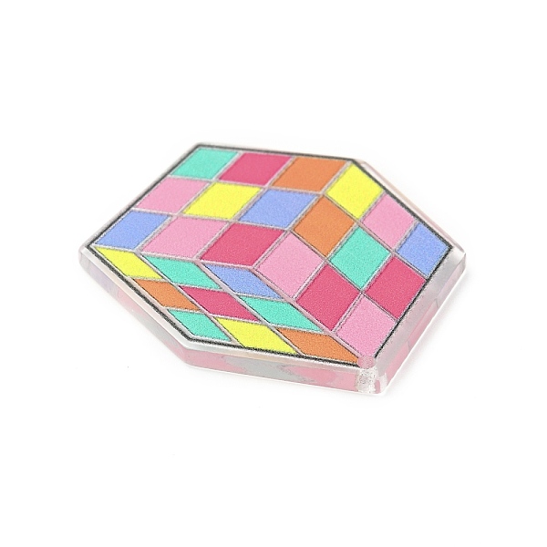 

PandaHall Magic Cube Acrylic Pendants, Colorful, 37x29x2mm, Hole: 1.5mm Acrylic Polygon