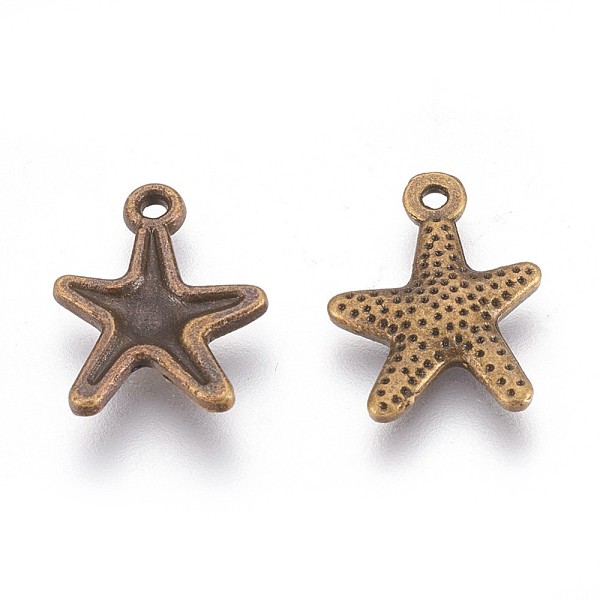 Tibetan Style Alloy Starfish/Sea Stars Charms