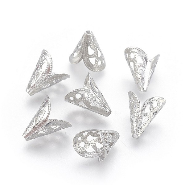 

PandaHall 2-Petal 304 Stainless Steel Bead Caps, Stainless Steel Color, 12x11x8mm, Hole: 1mm 304 Stainless Steel