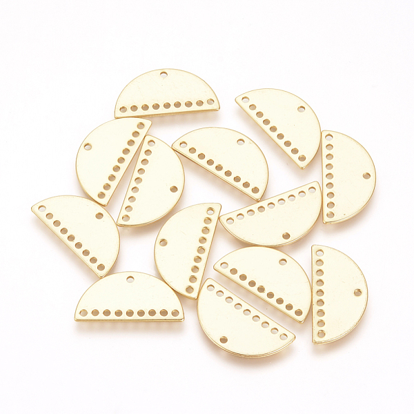 

PandaHall Brass Chandelier Components Links, Nickel Free, Real 18K Gold Plated, Flat Half Round, Golden, 11x21x1mm, Hole: 1mm Brass Flat...