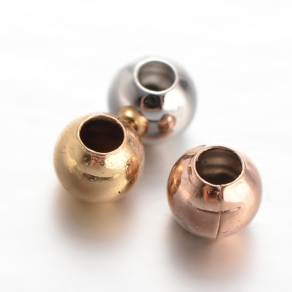 

PandaHall Round Brass Spacer Beads, Mixed Color, 3mm, Hole: 1mm Brass Round