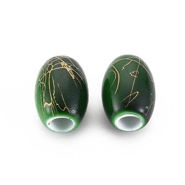 

PandaHall Baking Paint Opaque European Acrylic Beads, Large Hole Beads, Drawbench, Barrel, Dark Green, 13x17.5mm, Hole: 5.5mm, about...