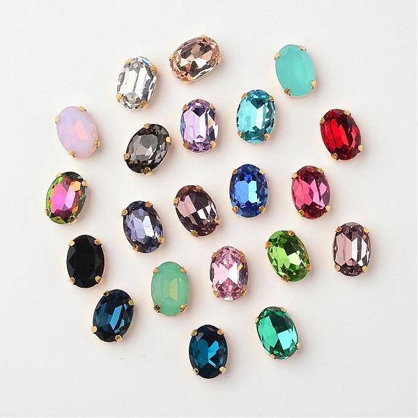 

PandaHall Sew on Rhinestone, Multi-strand Links, K9 Glass Rhinestone, Grade A, with Golden Tone Brass Prong Settings, Garments Accessories..., Multicolor