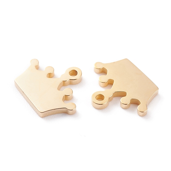 

PandaHall Ion Plating(IP) 304 Stainless Steel Charms, Laser Cut, Crown, Golden, 11x14x1.5mm, Hole: 1.4mm 304 Stainless Steel Crown
