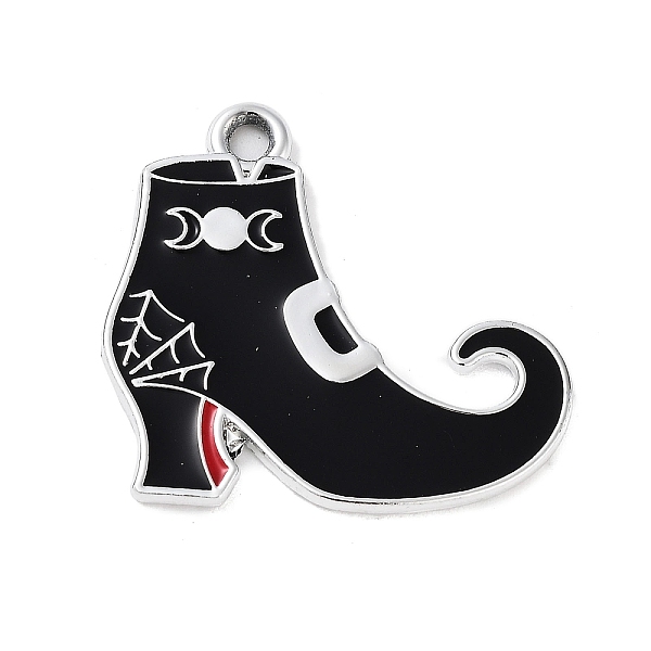 

PandaHall Halloween Alloy Enamel Pendants, Platinum, High Heel, 23x25x1.3mm, Hole: 2mm Alloy+Enamel Shoes