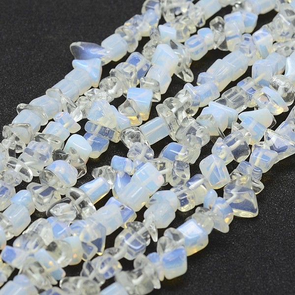 

PandaHall Opalite Beads Strands, Chip, Clear, 3~5x7~13x2~4mm, Hole: 0.4mm, 34.9 inch Opalite Chip Clear