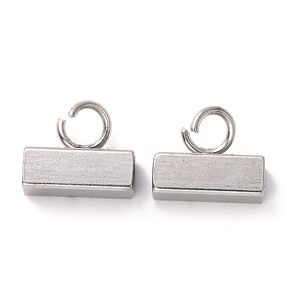 

PandaHall 201 Stainless Steel Tube Bails, Loop Bails, Cuboid, Stainless Steel Color, 6.5x8x3mm, Hole: 2.5mm, Inner Diameter:1.8mm 201...
