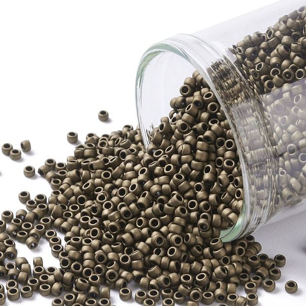 

PandaHall TOHO Round Seed Beads, Japanese Seed Beads, (702) Matte Color Dark Copper, 15/0, 1.5mm, Hole: 0.7mm, about 3000pcs/bottle..., Brown