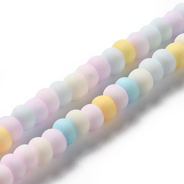 

PandaHall Handmade Frosted Porcelain Beads, Flat Round, Colorful, 4x3mm, Hole: 0.8mm, about 134pcs/strand, 15.55 inch(39.5cm) Porcelain Flat...