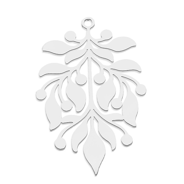 

PandaHall 201 Stainless Steel Pendants, Laser Cut, Leaf, Stainless Steel Color, 36x24.5x1mm, Hole: 1.6mm 201 Stainless Steel Leaf