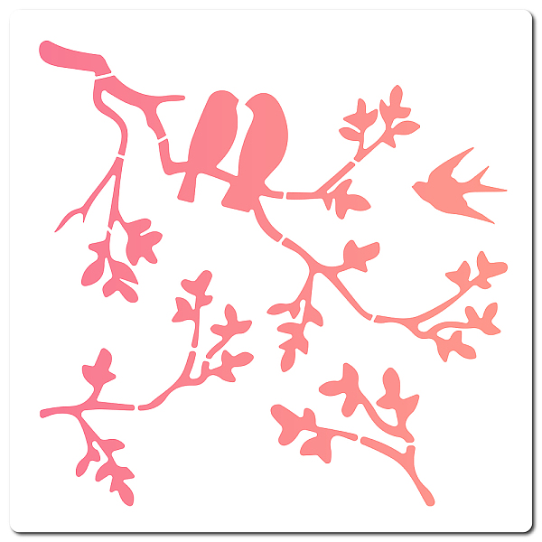 

PandaHall GORGECRAFT 12"X12"Birds on Branches Stencil Leaf Silhouette Templates Reusable Templates Plastic Drawing Painting Stencils...