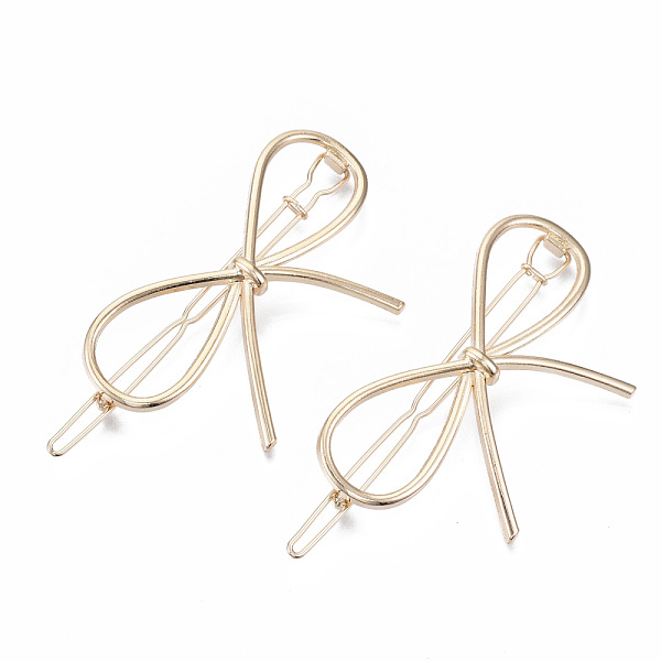 

PandaHall Alloy Hollow Geometric Hair Pin, Ponytail Holder Statement, Hair Accessories for Women, Cadmium Free & Lead Free, Bowknot, Golden...