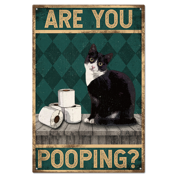 

PandaHall GLOBLELAND Vintage Cat and Funny Word Metal Tin Sign for Garage Man Personalized Signs Garden Cave Signs Art Plaque Poster Wall...