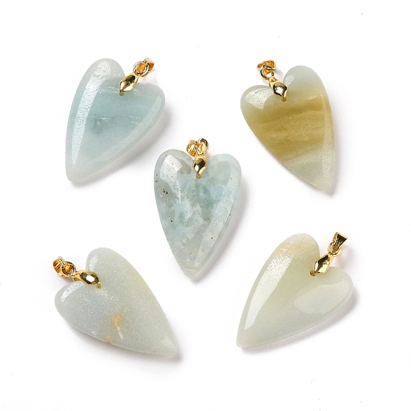 Natural Flower Amazonite Pendants