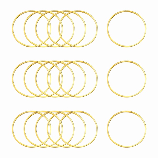PandaHall Brass Linking Rings, Golden, 25x1mm Brass Ring