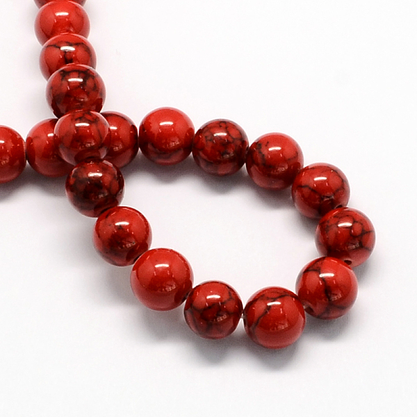 

PandaHall Dyed Synthetic Turquoise Gemstone Bead Strands, Round, Red, 10mm, Hole: 1mm, about 40pcs/strand, 15.7 inch Synthetic Turquoise...