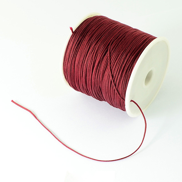 

PandaHall Braided Nylon Thread, Chinese Knotting Cord Beading Cord for Beading Jewelry Making, Dark Red, 0.5mm, about 150yards/roll Nylon...
