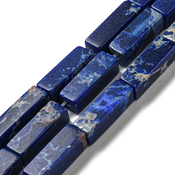 

PandaHall Synthetic Imperial Jasper Dyed Beads Strands, Rectangle, Dark Blue, 13~13.5x4~4.5x4~4.5mm, Hole: 1.4mm, about 28~29pcs/strand...