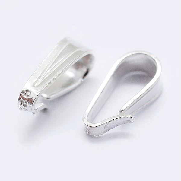 

PandaHall 925 Sterling Silver Snap on Bails, with 925 Stamp, Silver, 7x3x2.5mm, Hole: 2x5.5mm Sterling Silver
