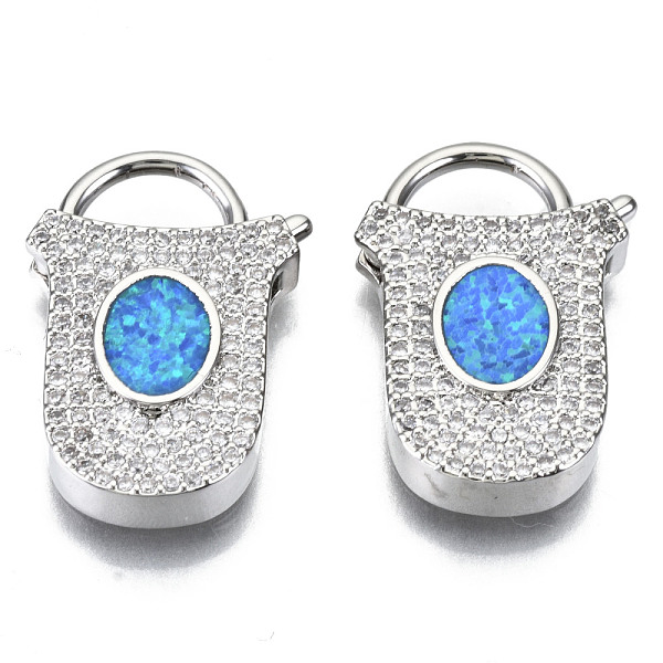 

PandaHall Hollow Filigree Brass Micro Pave Clear Cubic Zirconia Pendants, with Shell, Nickel Free, Lock Shape, Platinum, Dodger Blue...