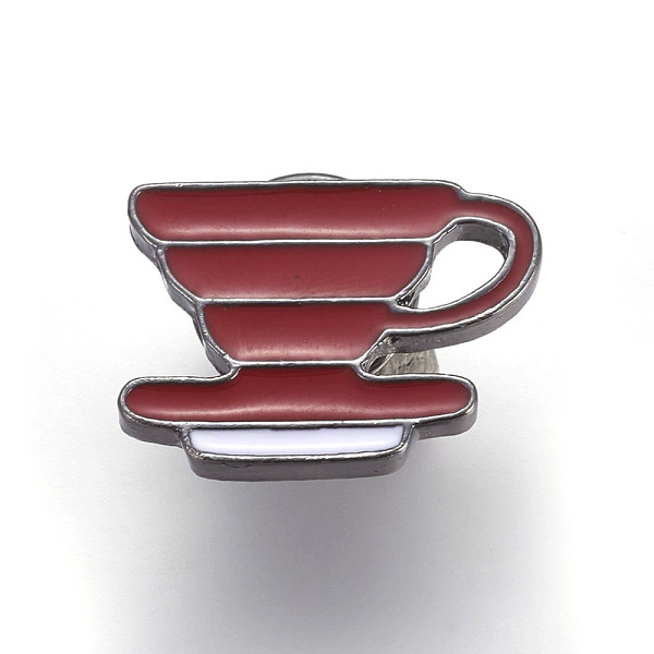 

PandaHall Alloy Brooch, Enamel Pin, with Enamel, Coffee Cup, Gunmetal, Dark Red, 14.4x20.5x11mm, Pin: 1.2mm Alloy Red