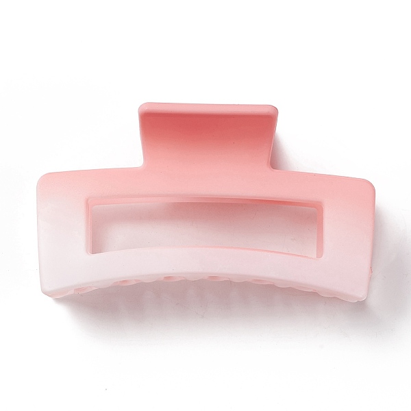 

PandaHall Rectangle Gradient Plastic Claw Hair Clips, with Iron Findings, Hair Accessories for Girls, Light Coral, 49x87x40mm Plastic