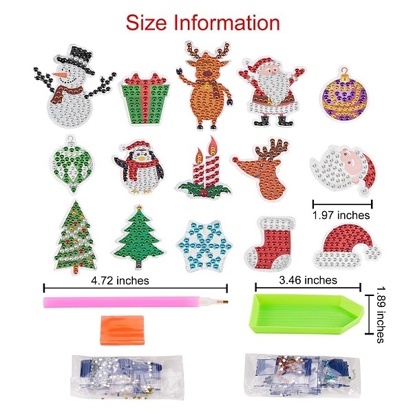 2 Sets 2 Stil Weihnachtsthema DIY Diamant Malerei Aufkleber Kits Für Kinder