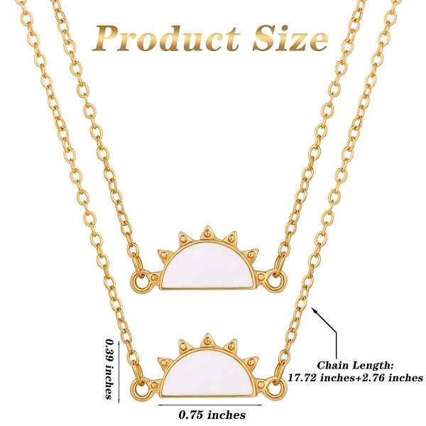 

PandaHall 2Pcs 316 Surgical Stainless Steel Matching Sun Pendant Necklaces, Couple Jewelry for Best Friend Lovers, Golden, White, 17.72 inch...