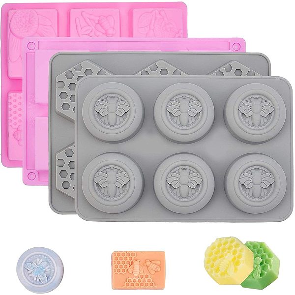 

PandaHall Food Grade Silicone Molds, Fondant Molds, For DIY Cake Decoration, Candle, Chocolate, Candy, Soap Craft Making, Bees, Mixed Color..., Multicolor