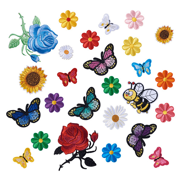 

PandaHall Computerized Embroidery Felt Cloth Iron on/Sew on Patches, Costume Accessories, Appliques, with DIY Sewing Kits(Include Plastic..., Multicolor