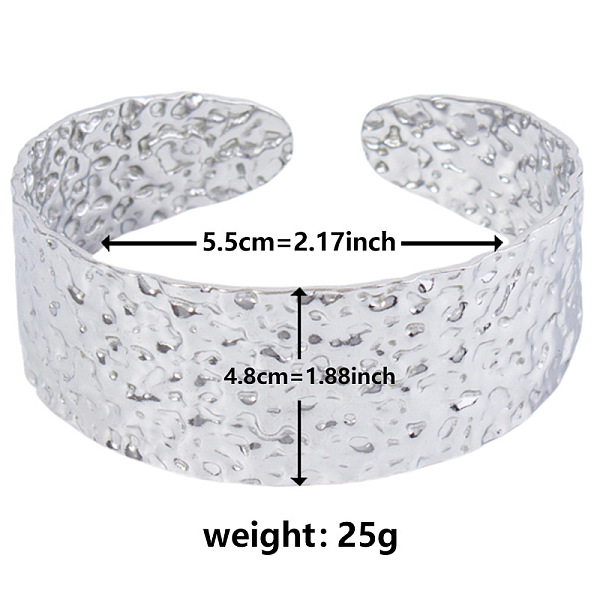 

PandaHall Vintage Hammered 304 Stainless Steel Cuff Bangles for Women Stainless Steel