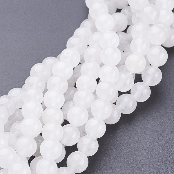 

PandaHall Natural White Jade Beads Strands, Round, 10mm, Hole: 1mm, about 40pcs/strand, 16 inch White Jade Round White