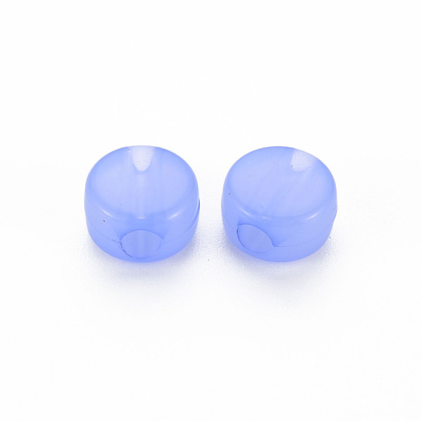 

PandaHall Transparent Acrylic Beads, Dyed, Flat Round, Medium Slate Blue, 8.5x5.5mm, Hole: 2.5mm, about 1774pcs/500g Acrylic Flat Round