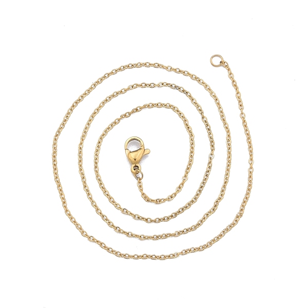 

PandaHall 304 Stainless Steel Cable Chains Necklace for Men Women, Golden, Wide: 1.2mm, 17.72 inch(45cm) 304 Stainless Steel