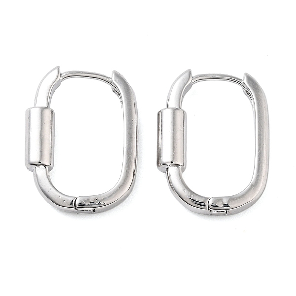 Brass Oval Hoop Ear… - image