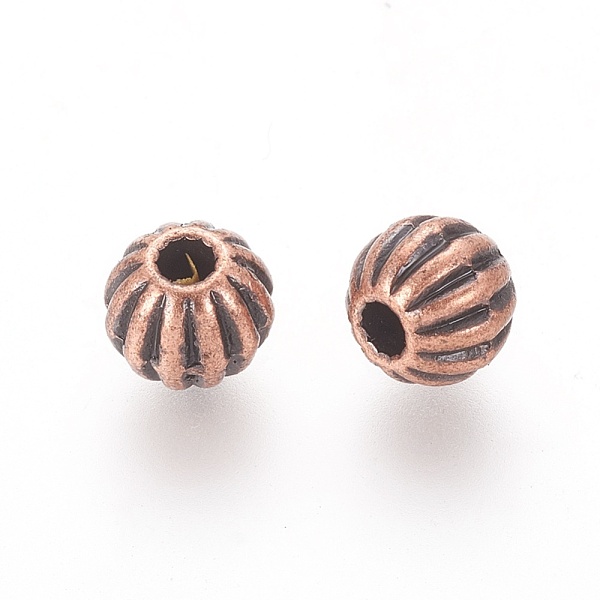 

PandaHall Tibetan Style Beads, Lead Free & Nickel Free & Cadmium Free, Round, Red Copper Color, Size: about 6mm in diameter, hole: 1mm Alloy...