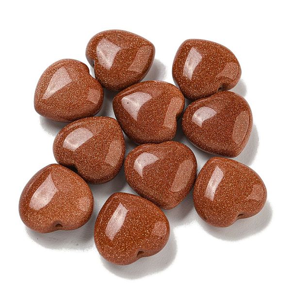 

PandaHall Synthetic Goldstone Beads, Half Drilled, Heart, 15.5x15.5x8mm, Hole: 1mm Goldstone Heart