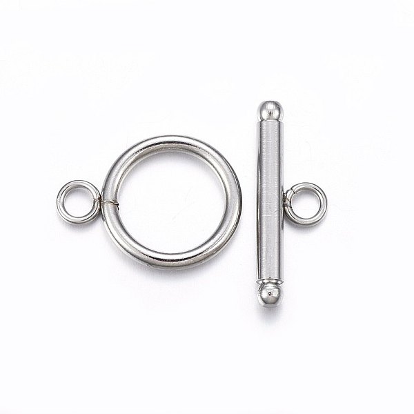 

PandaHall 201 Stainless Steel Toggle Clasps, Stainless Steel Color, 20x15x2mm, Hole: 3mm, Bar: 23x8x3mm, Hole: 3mm 201 Stainless Steel Ring
