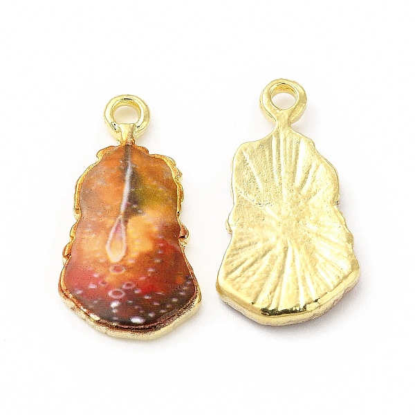 

PandaHall Rack Plating Alloy Pendants, Printed, Lead Free & Cadmium Free & Nickel Free, Leaf Charm, Light Gold, Sandy Brown, 19x10.5x2.5mm...