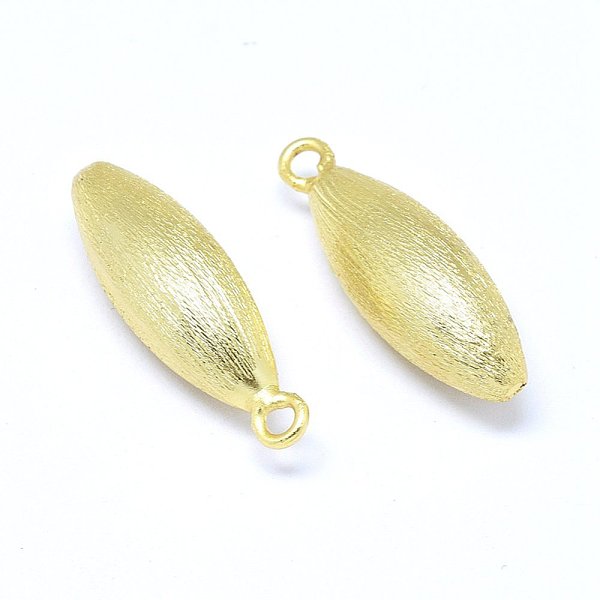 

PandaHall Brass Pendants, Rice, Real 18K Gold Plated, 26.5x8mm, Hole: 2mm Brass Rice