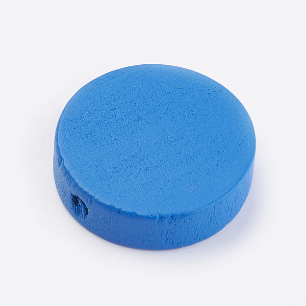 

PandaHall Natural Wood Beads, Dyed, Flat Round, Dodger Blue, 20x6mm, Hole: 2mm, about 430pcs/500g Wood Flat Round Blue