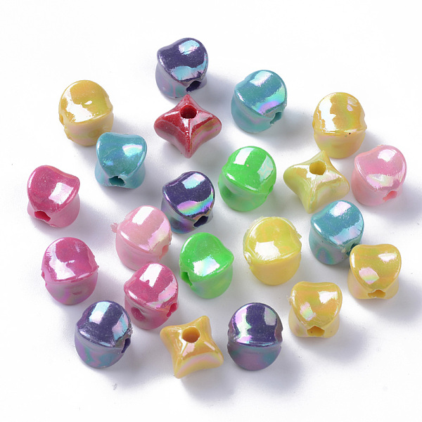 

PandaHall Opaque Acrylic Beads, AB Color Plated, Cube, Mixed Color, 8.5x8.5x9mm, Hole: 2mm, about 1350pcs/500g Acrylic Cube Multicolor